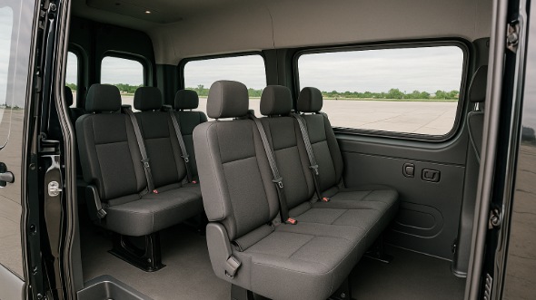 new britain sprinter van with driver inside